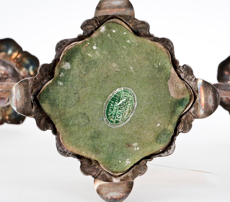 KANDELABER, silver, CG Hallberg, 1940.