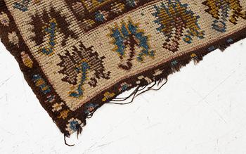 An antique Monastir prayer rug fragment , Ottoman Empire, c 133 x 106 cm.