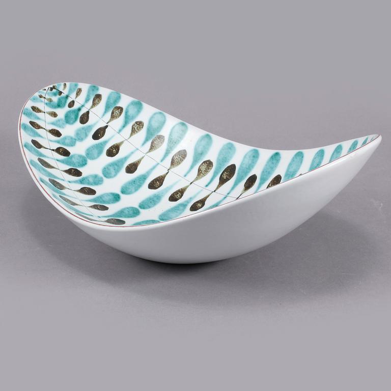 SKÅL, fajans, Stig Lindberg, Gustavsberg, omkring 1900-talets mitt.