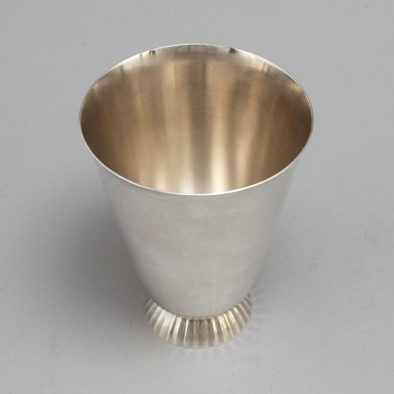 SIGVARD BERNADOTTE, a no. 823 sterling silver beaker for Georg Jensen & Wendel, 1945-51.