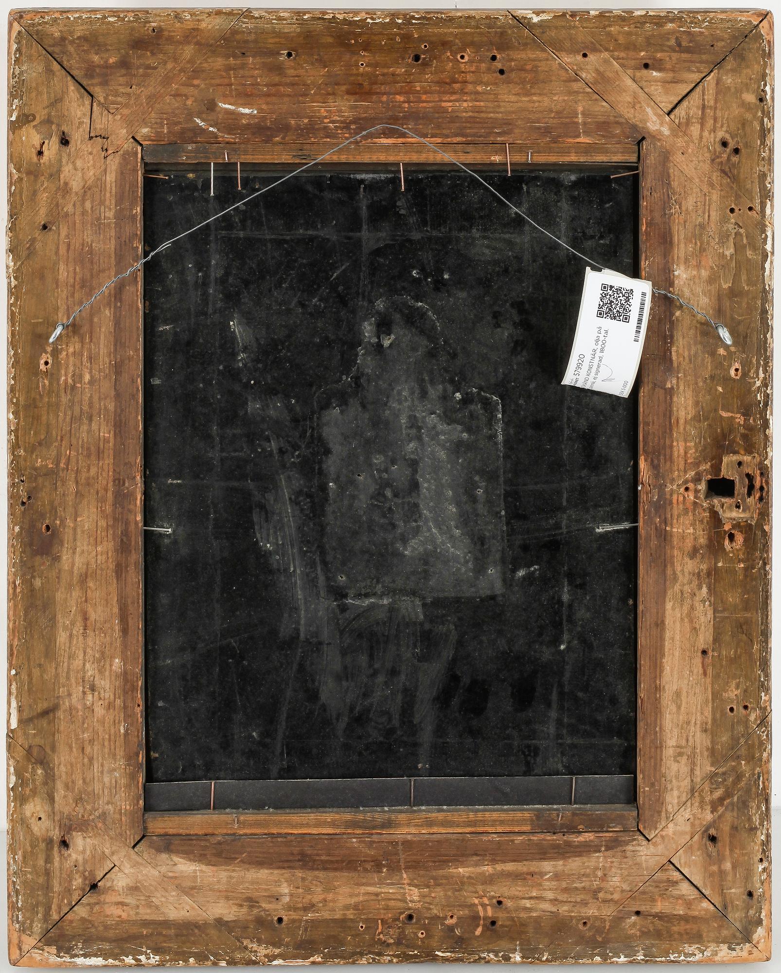 OKÄND KONSTNÄR, olja på pannå, ej signerad, 1800-tal.