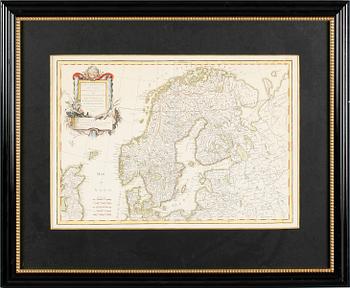 KOPPARSTICK, karta, kolorerad,  S Janvier, 1762.