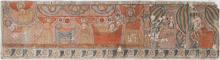 A south swedish folk art painting early 19th Century.