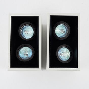 Flos, a pair of  'Compass Box' ceiling light,