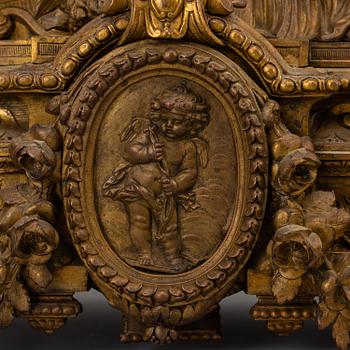A  French 19th century mantle clock in Louis-XVI style.