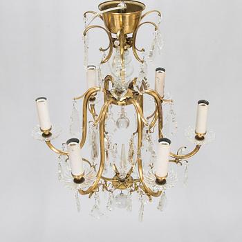 Paavo Tynell, kristallkrona, modell 1465/6, Taito 1900-talets mitt.