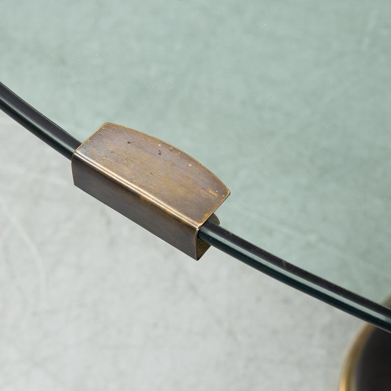 A glass and bronze coffee table, later part of the 20th century.