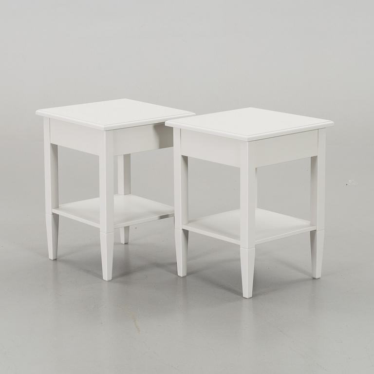 TWO BEDSIDE TABLES.