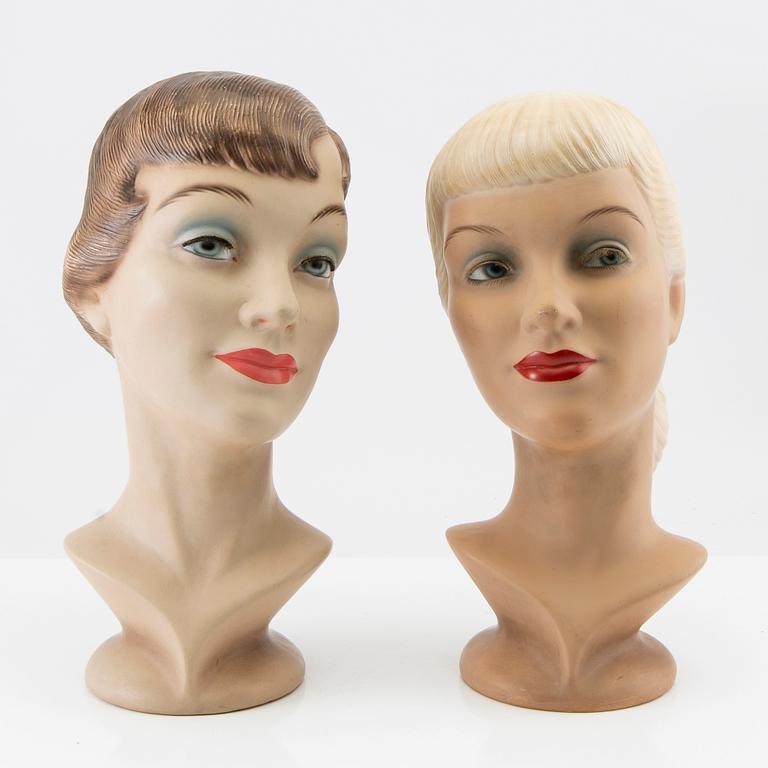 Display mannequins, 2 pcs, 1940s/50s.