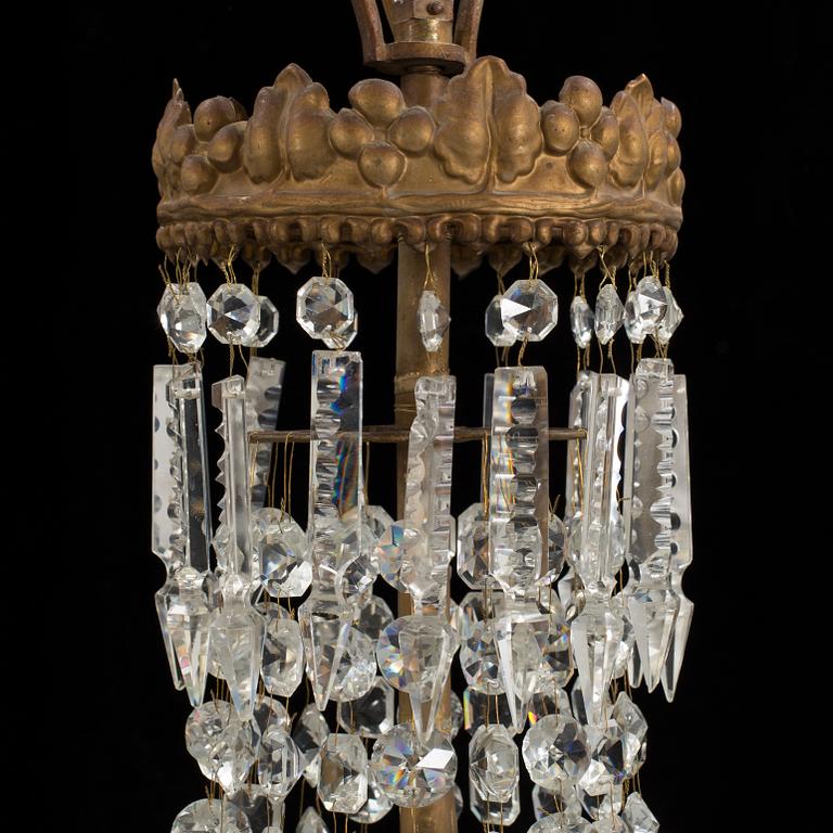 a early 20th century chandelier. Height ca 100 cm.