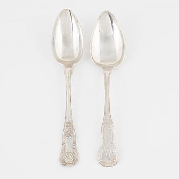 Nine silver spoons, different makers, mostly Swedish, 1857-1916.