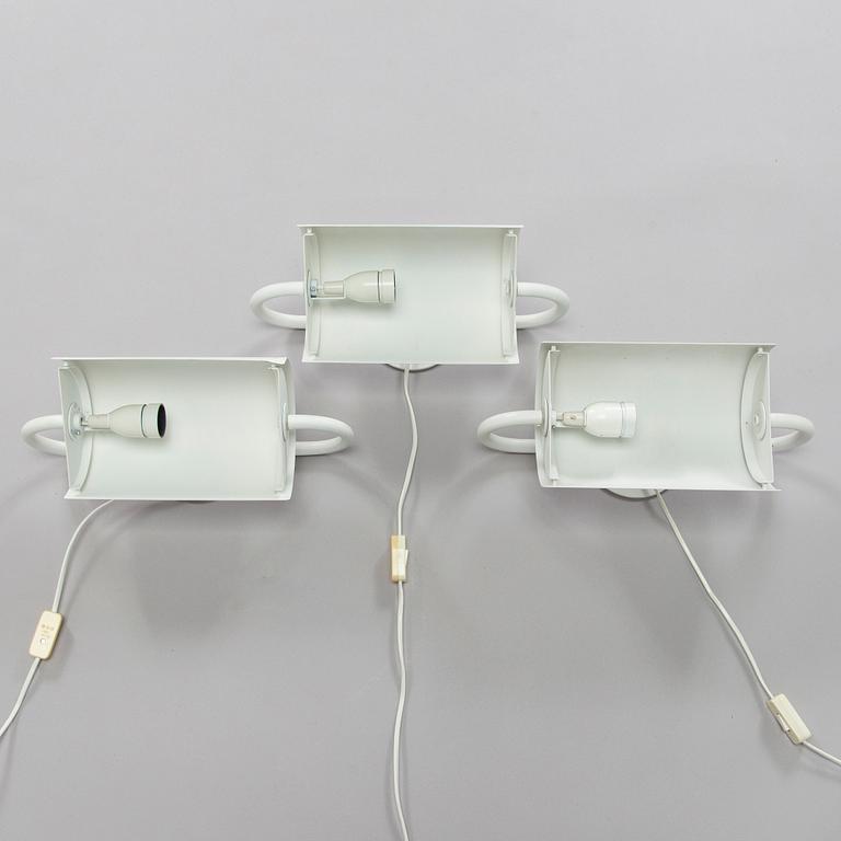 Ben af Schultén,  A set of three 1970s "BS 912" wall lights by Metallimestarit for Artek Finland.