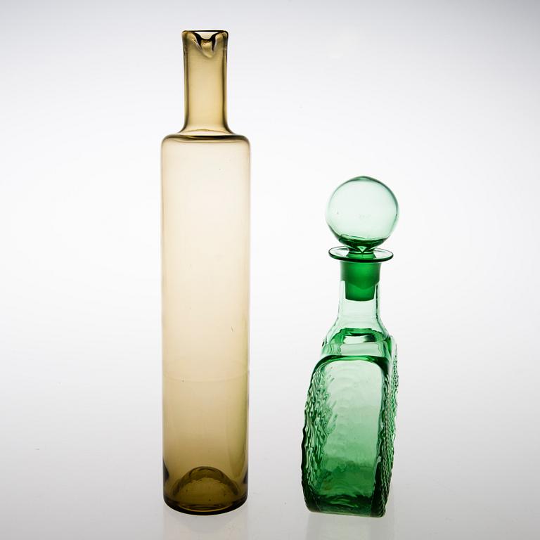 NANNY STILL, FLASKA OCH KARAFF, glas, Riihimäen Lasi, 1900-talets senare del.