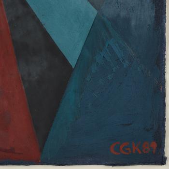 C Göran Karlsson, tempera on paper, signed and dated -89.
