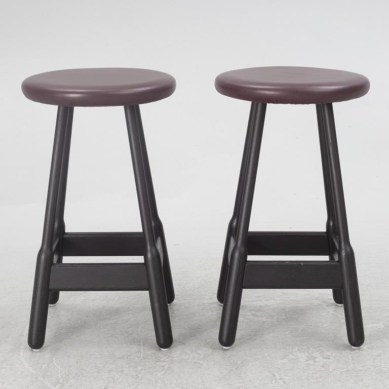 Jasper Morrison, a pair of 'Albert Bar Stools', Massproductions.