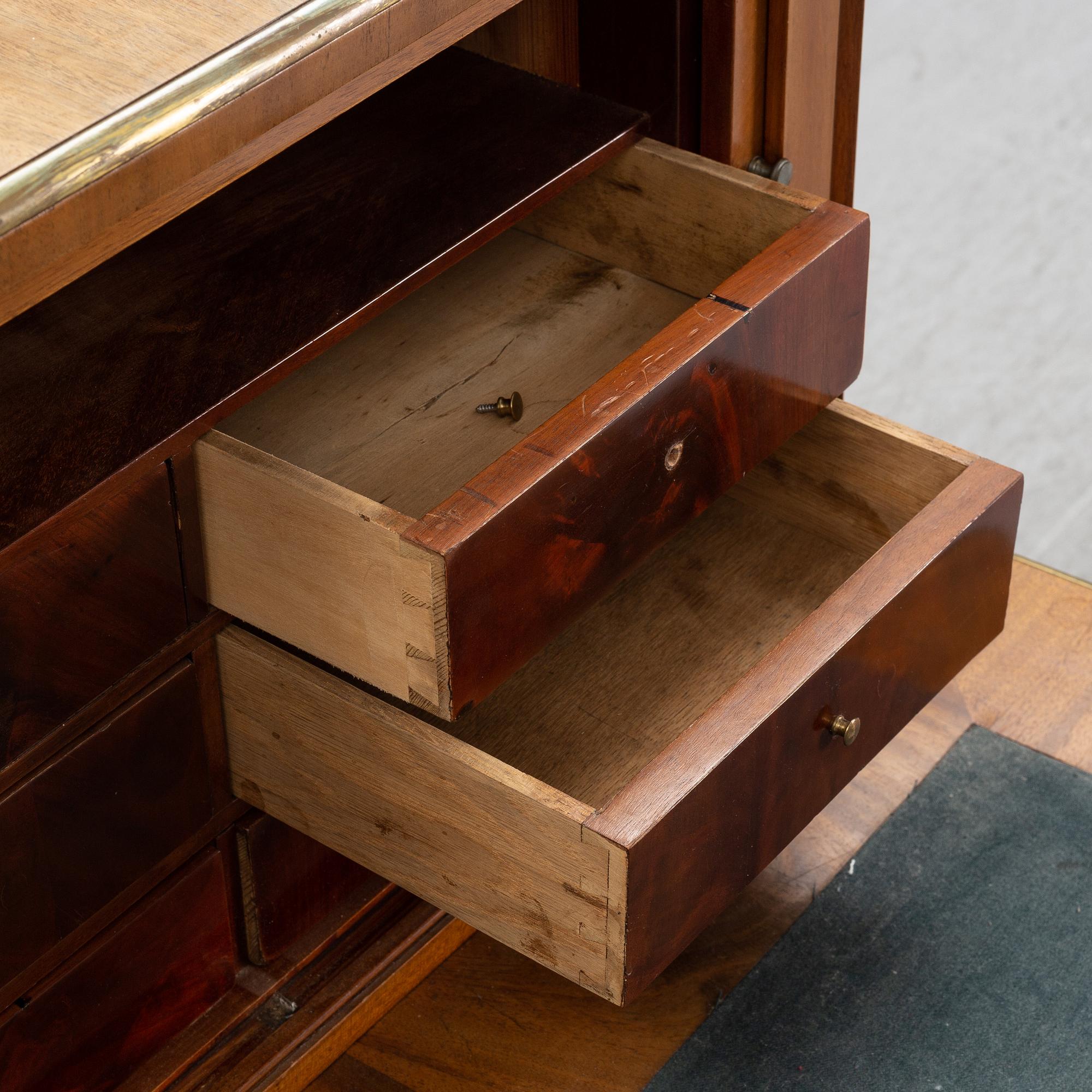 A late Gustavian style mahogany writing desk.