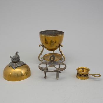 ÄGGKOKARE, mässing, 1800-tal.