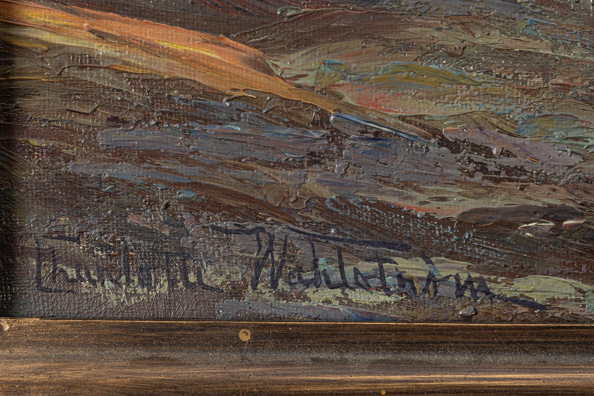 Charlotte Wahlström, Twilight Landscape with Church.