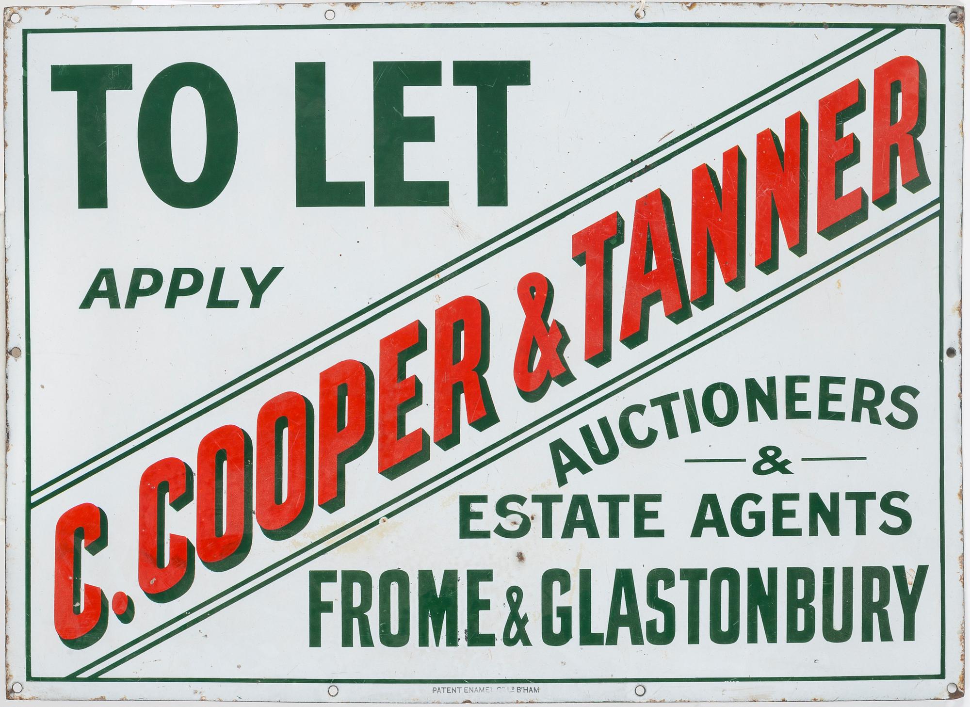 An English enameled sign, first half of the 20th Century.