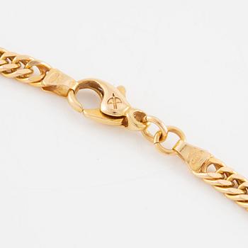 Necklace, 18K gold, chain link, Balestra, Italy.