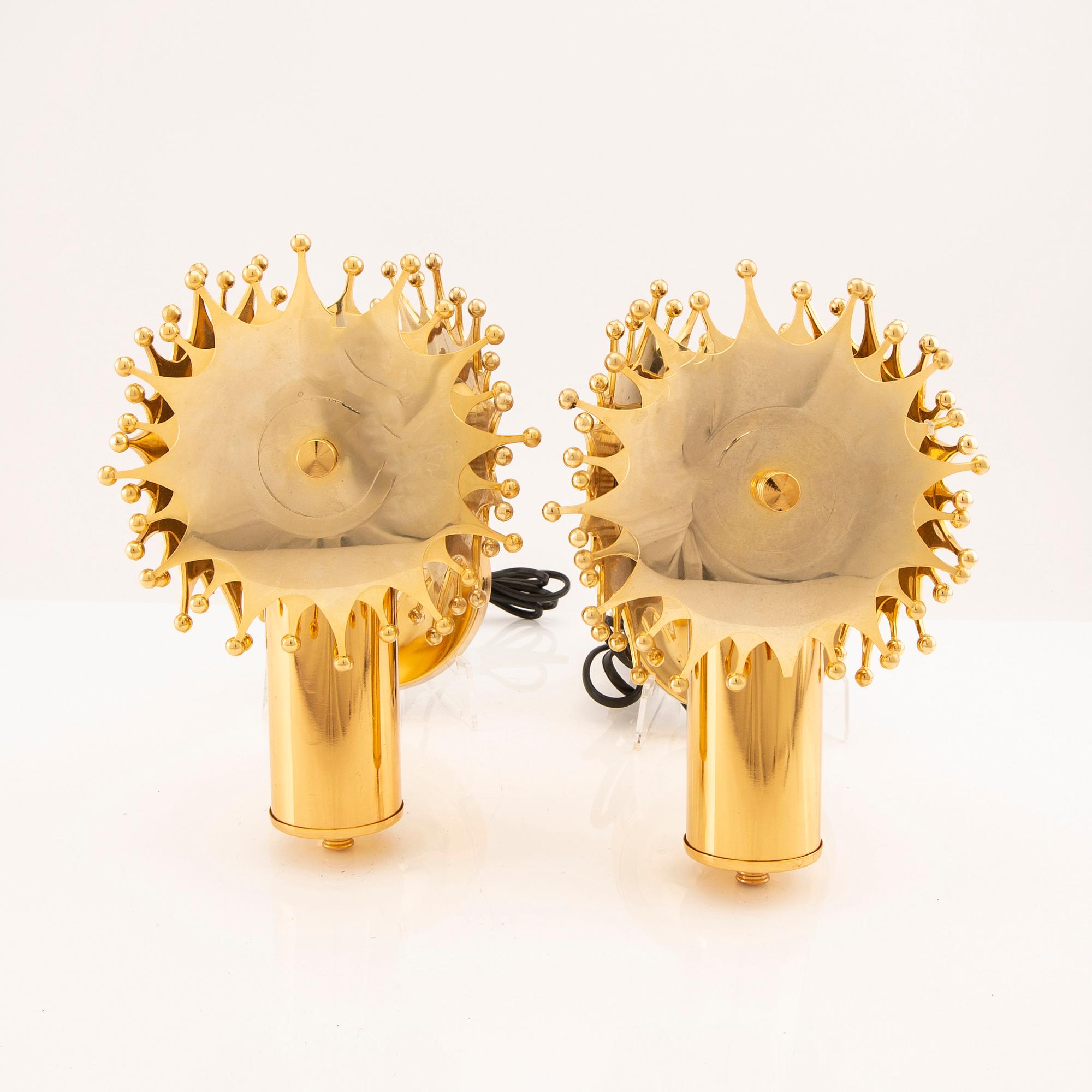 Wall lamps, a pair Tibro late 20th century.