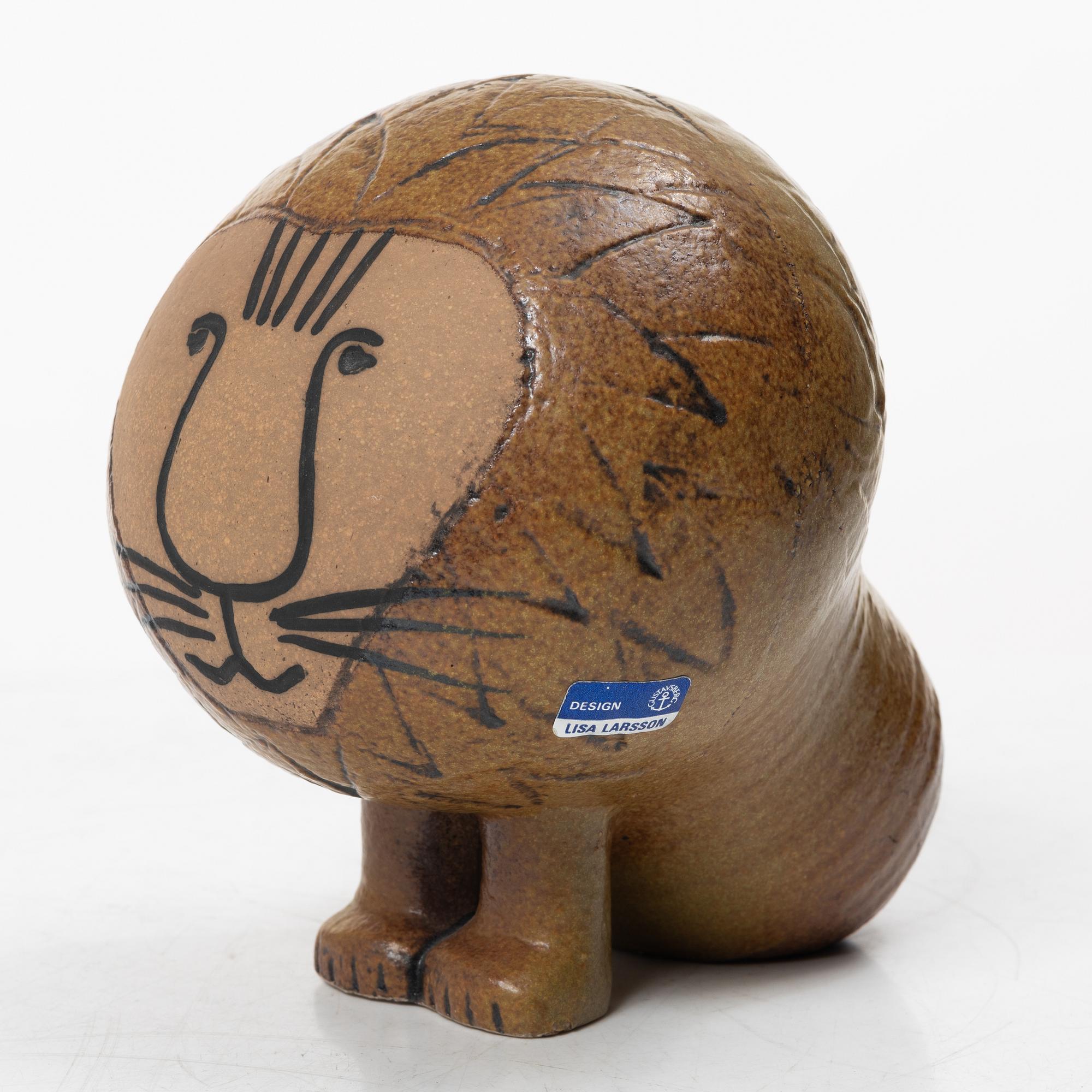 Lisa Larson, A stoneware 'Lejon midi' figurine, Gustavsberg, Sweden.
