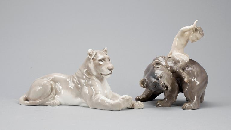 FIGURINER, 2st, porslin, Danmark, 1900-tal.