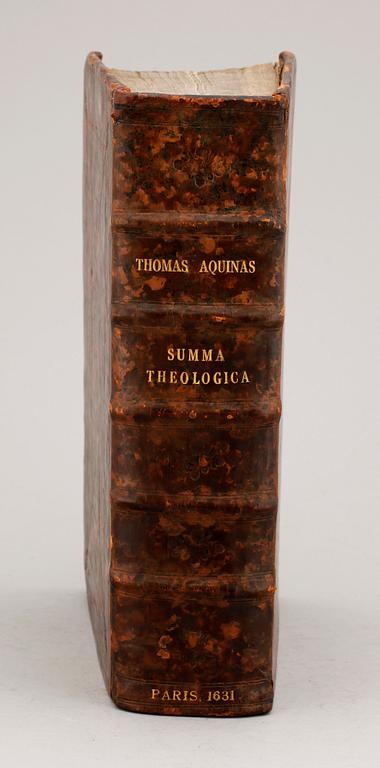 BOK, 4 sambundna vol, "Summa Theologica" av Thomas av Aquino, Petri Chevalier, Paris 1631.