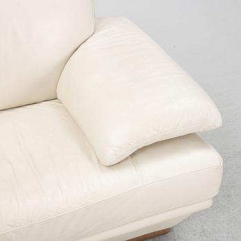 A white leather sofa, Natuzzi, Italy.