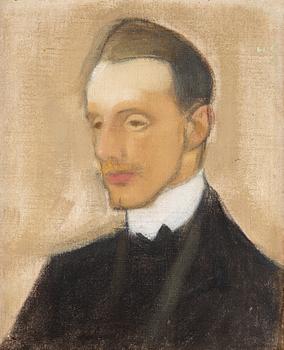 Helene Schjerfbeck, "Einar Reuter (studie i brunt)" (Einar Reuter (study in brown)).