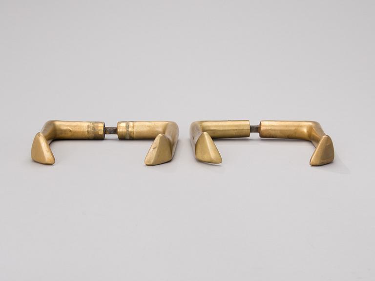 A PAIR OF DOOR HANDLES, manufacturer Viljo Hirvonen, Valaistustyö, 1950s.