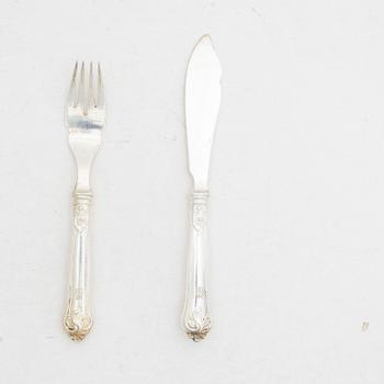 Fish cutlery, 16 pieces, silver, “Sachsisk”, Swedish import mark.