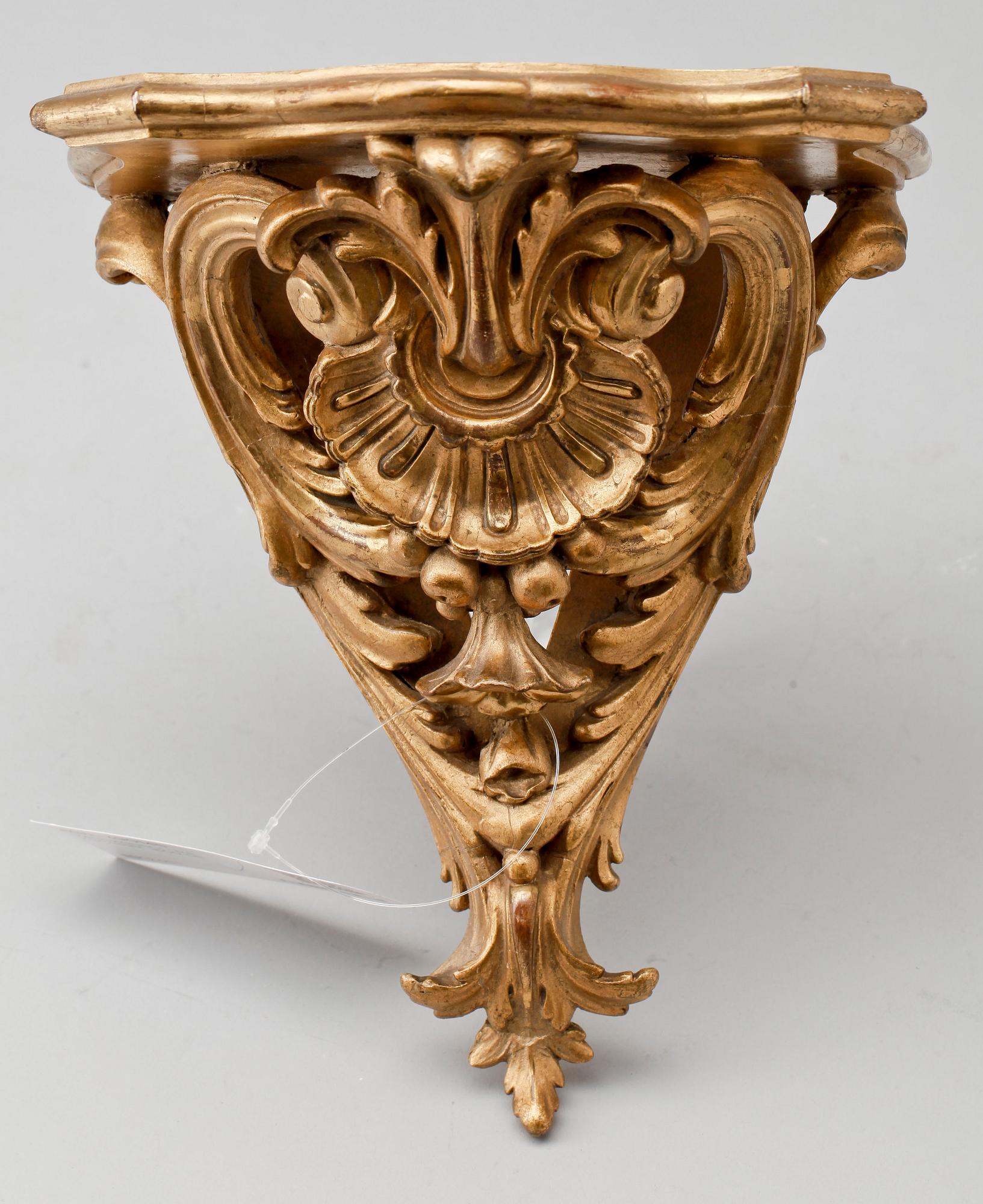 VÄGGKONSOL, trä, nyrokoko, 1800-tal.