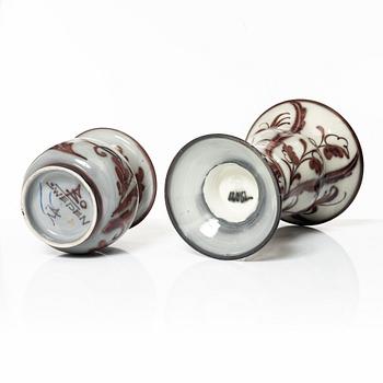 Allan Ebeling, two glazed ceramic vases, Bo Fajans, 1920s.