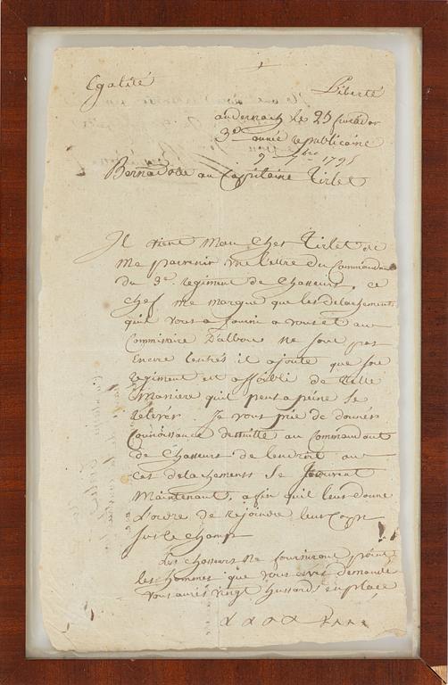 Dokument signerat av Bernadotte.