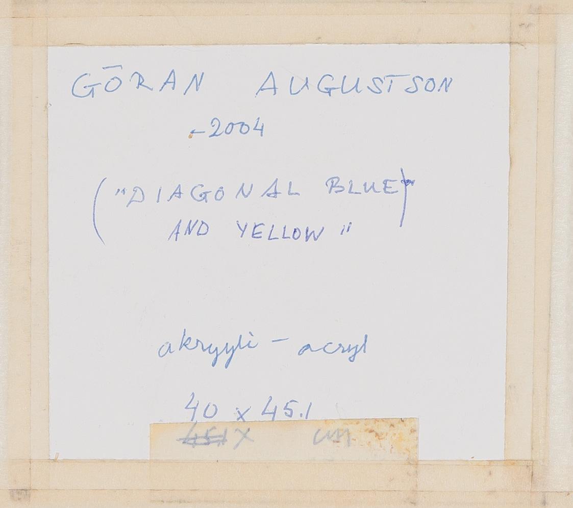 Göran Augustson, "Diagonal Blue and Yellow" (Diagonaalinen sininen ja keltainen).