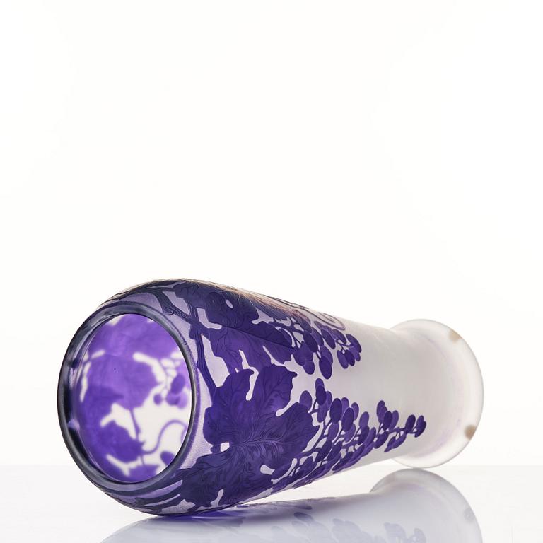 Karl Lindeberg, an Art Nouveau cameo glass vase, Kosta Sweden.