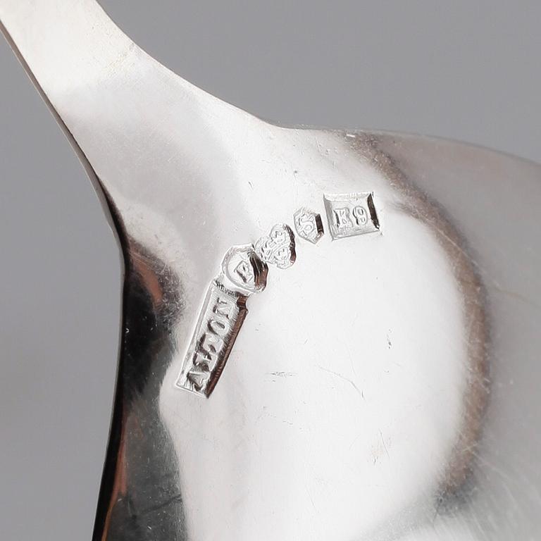 KAFFE- OCH MOCKASKEDAR, 14 st, silver, Alton, 1900-talets andra hälft. Total vikt ca 186 g.