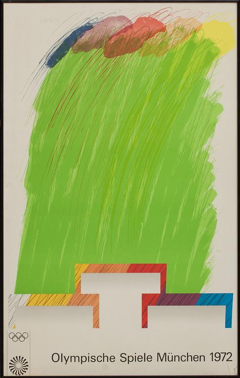 AFFISCHER, 4 st, "Olympische Spiele 1972", bl a David Hockney.