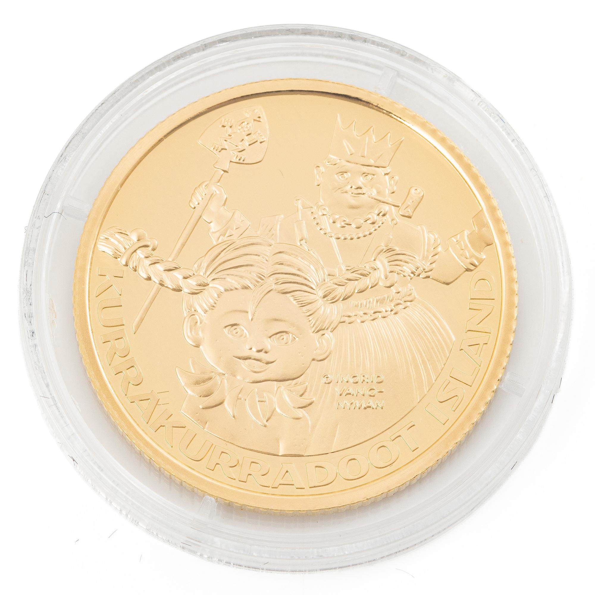 Gold coin, 21.6 carat, Pippi on Kurrekurredutt Island, 10 Niue dollars, 2015.