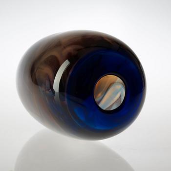 An Eva Englund 'graal' glass vase, 'Dancing Eros', Orrefors 1988.