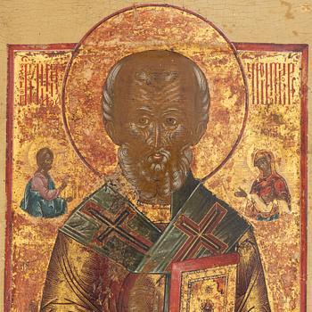 A Russian icon, tempera on panel, 18th century.