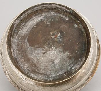 SKÅL MED LOCK, mässing, orientalisk, 1700/1800-tal.