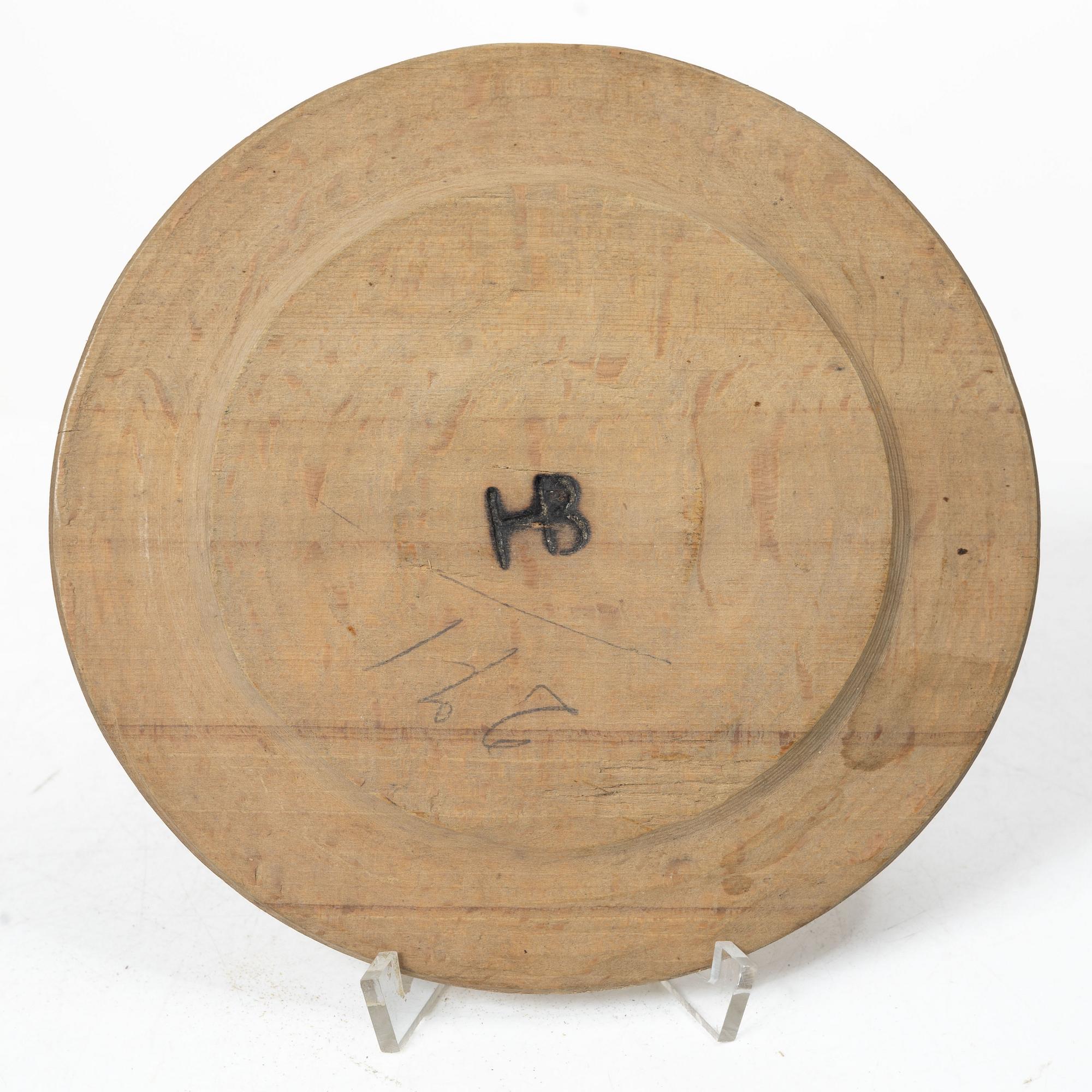 Wooden serving platters, 12 pcs, folk art, 19th century.