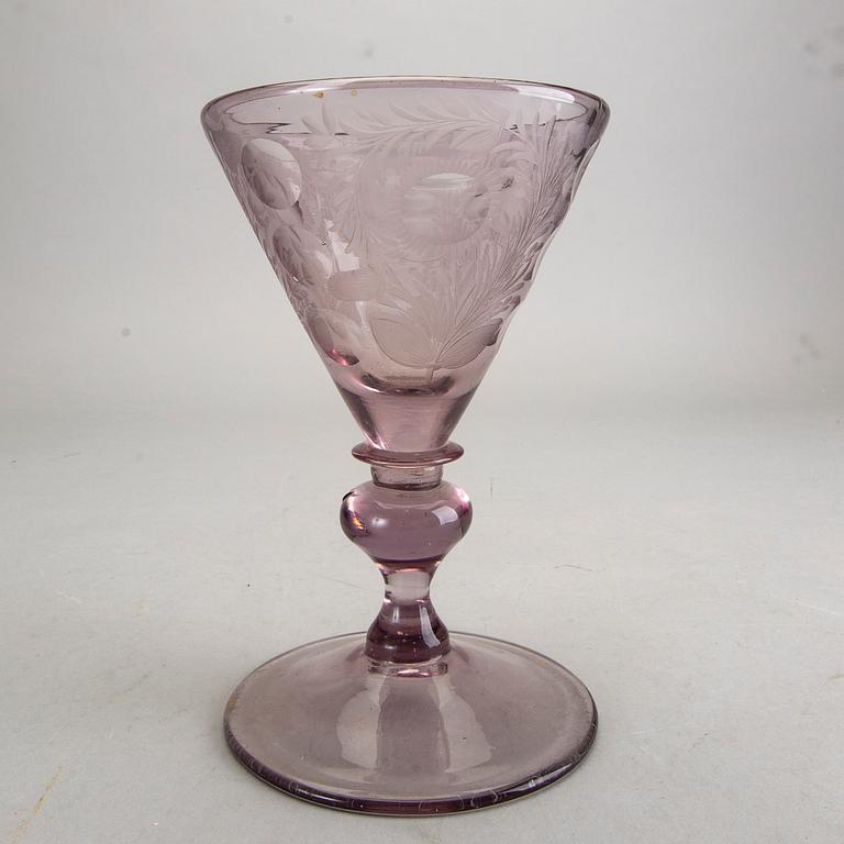 An 18th century probably German glass cup.