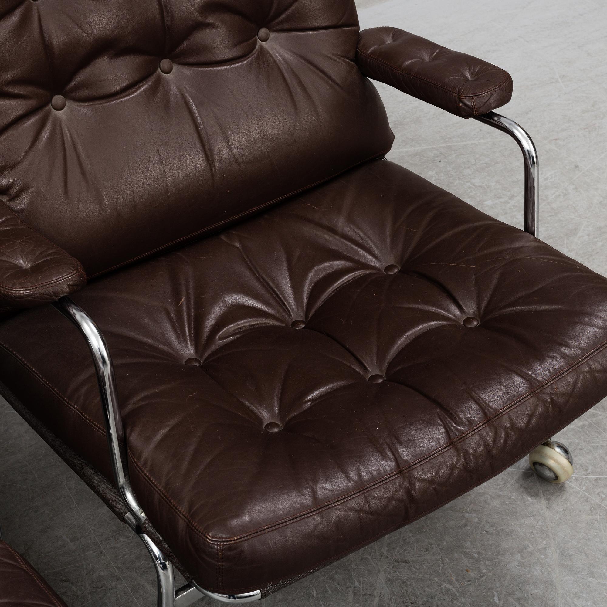 BRUNO MATHSSON, a pair of 'Karin' easy chairs, late 20th Century.