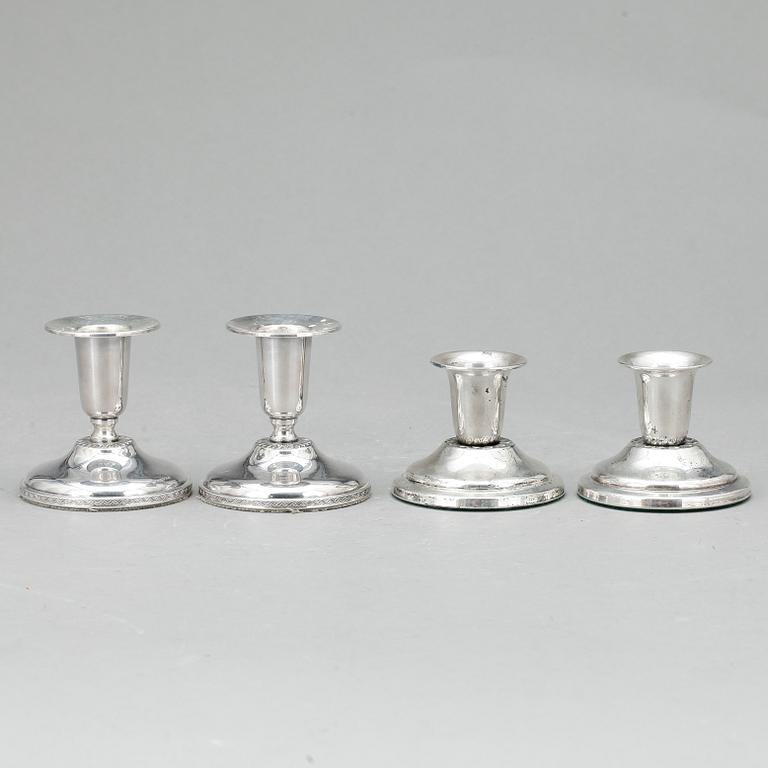 LJUSSTAKAR, 2 par, silver, bland annat K&EC, Göteborg, 1959.