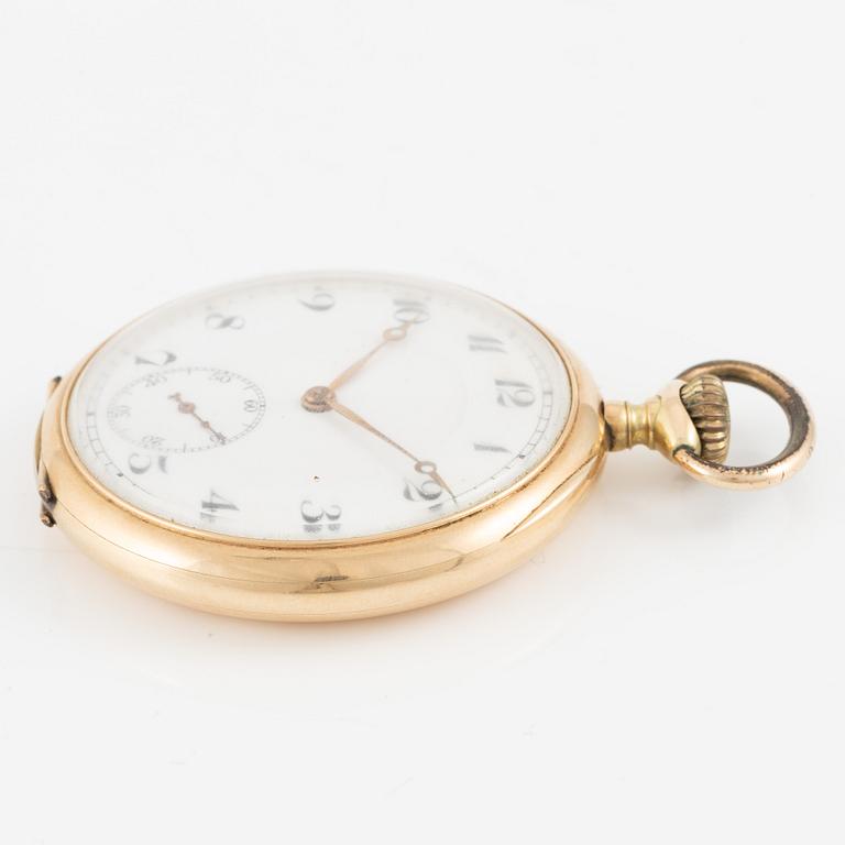 Pocket watch, 14K gold, 50.5 mm.