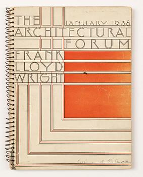 BOK / TIDSKRIFT, "The Architectural Forum, Frank Lloyd Wright", Time Inc. USA, 1938.