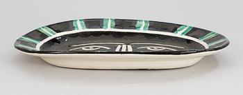A Pablo Picasso 'Visage gris' faience dish, Madoura, Vallauris, France 1953.